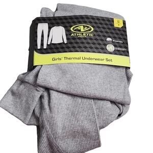 Athletic Works Girls Gray Thermal Underwear Set, NWT, M